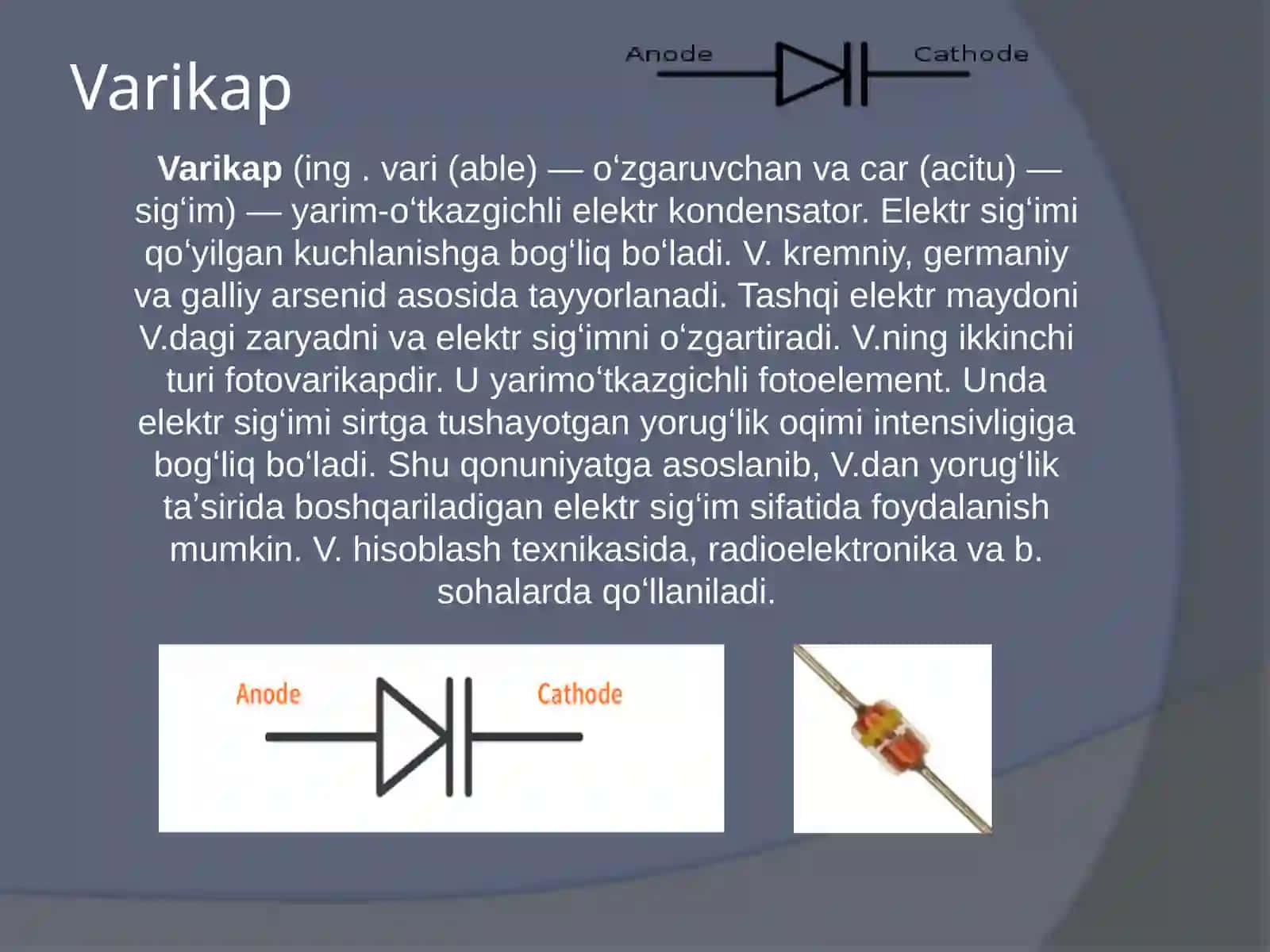 Stabilitron, Variklar va Tunelli diodlar 4
