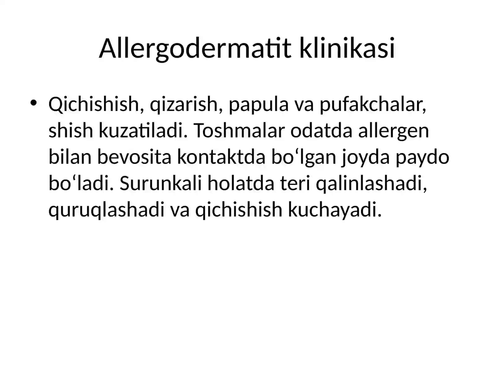 Allergodermatitning umumiy tavsifi 4