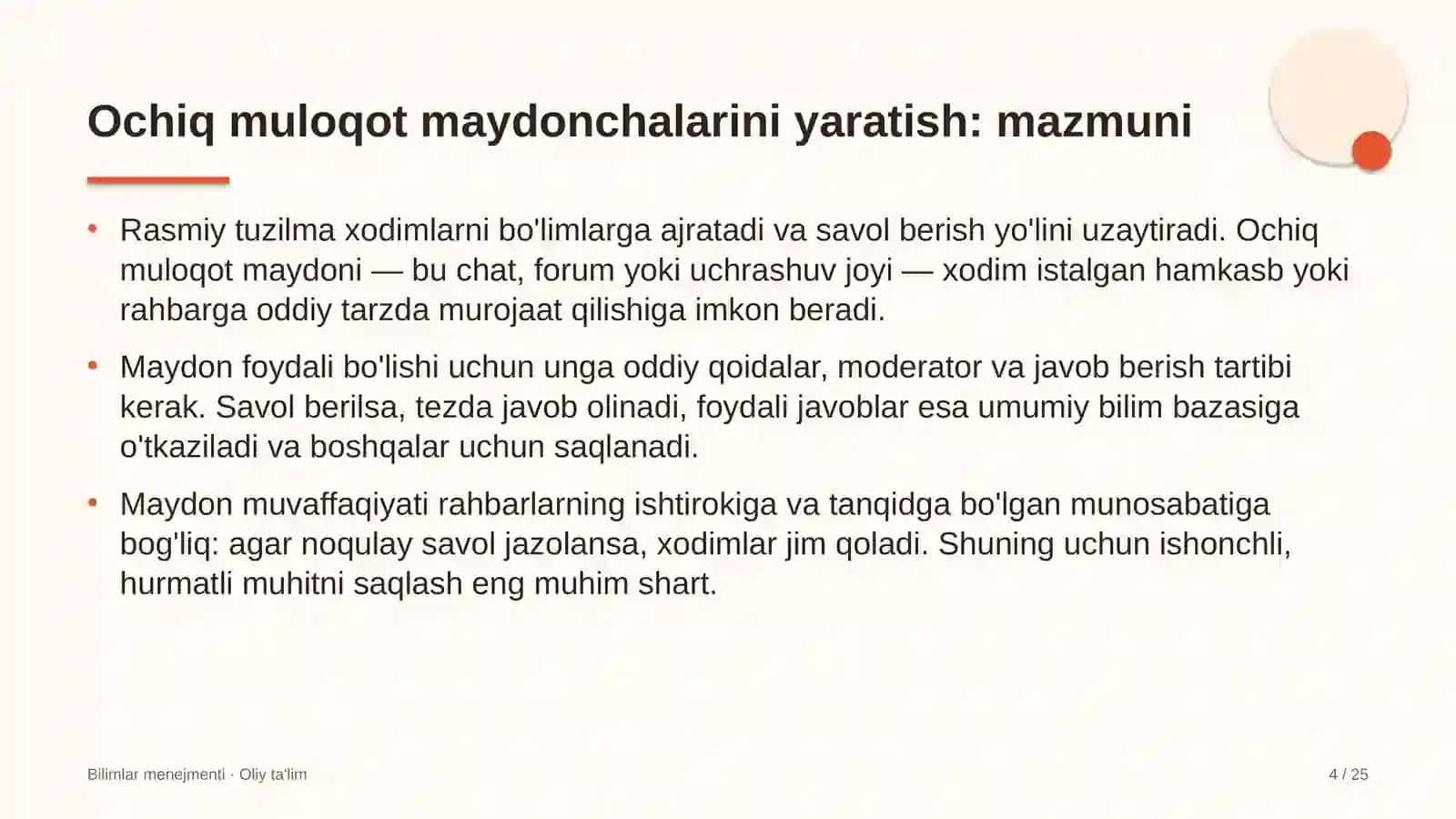 Sholichilikda ochiq muloqot maydonchalarini yaratish 4