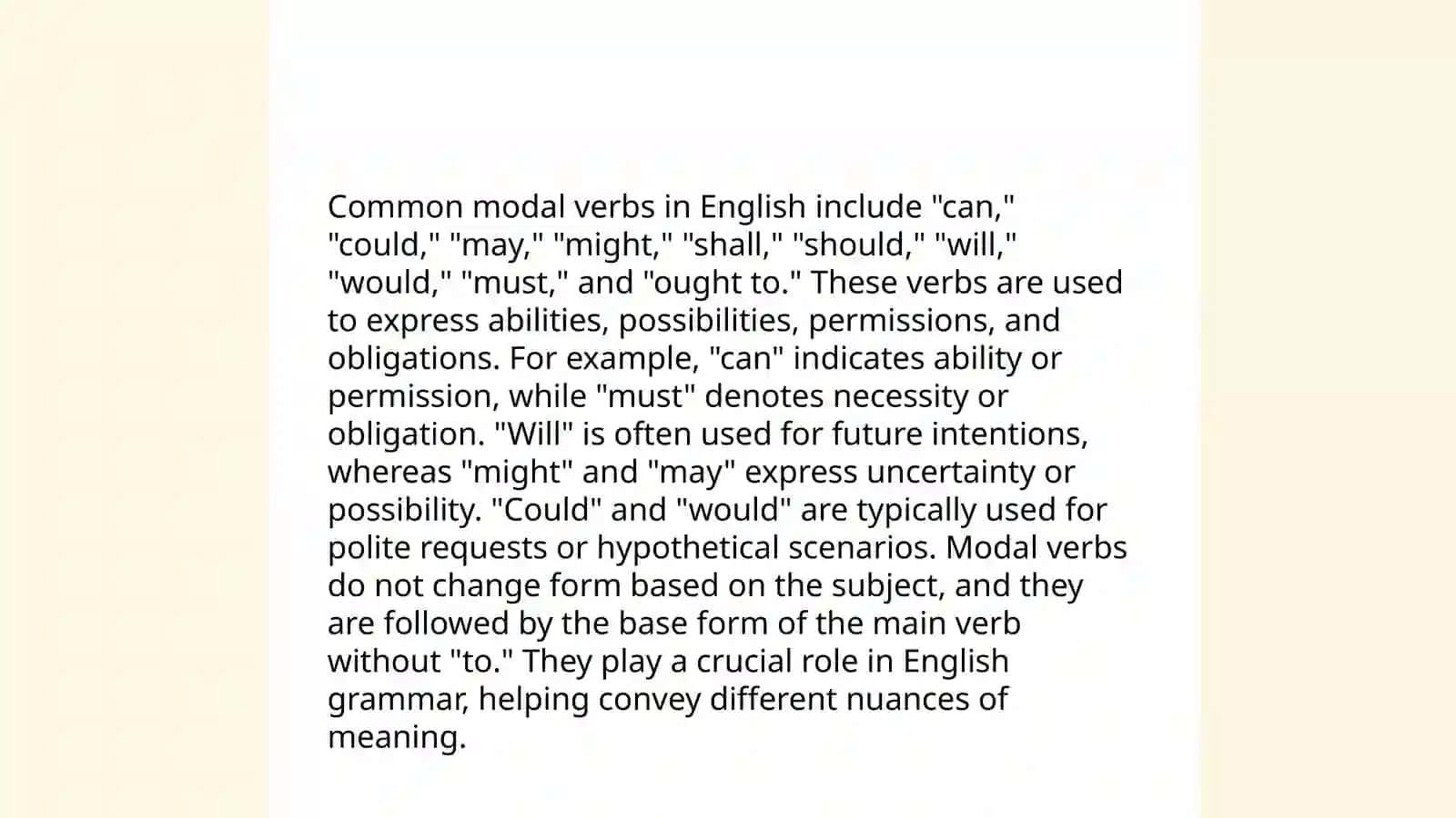 Modal verbs 4
