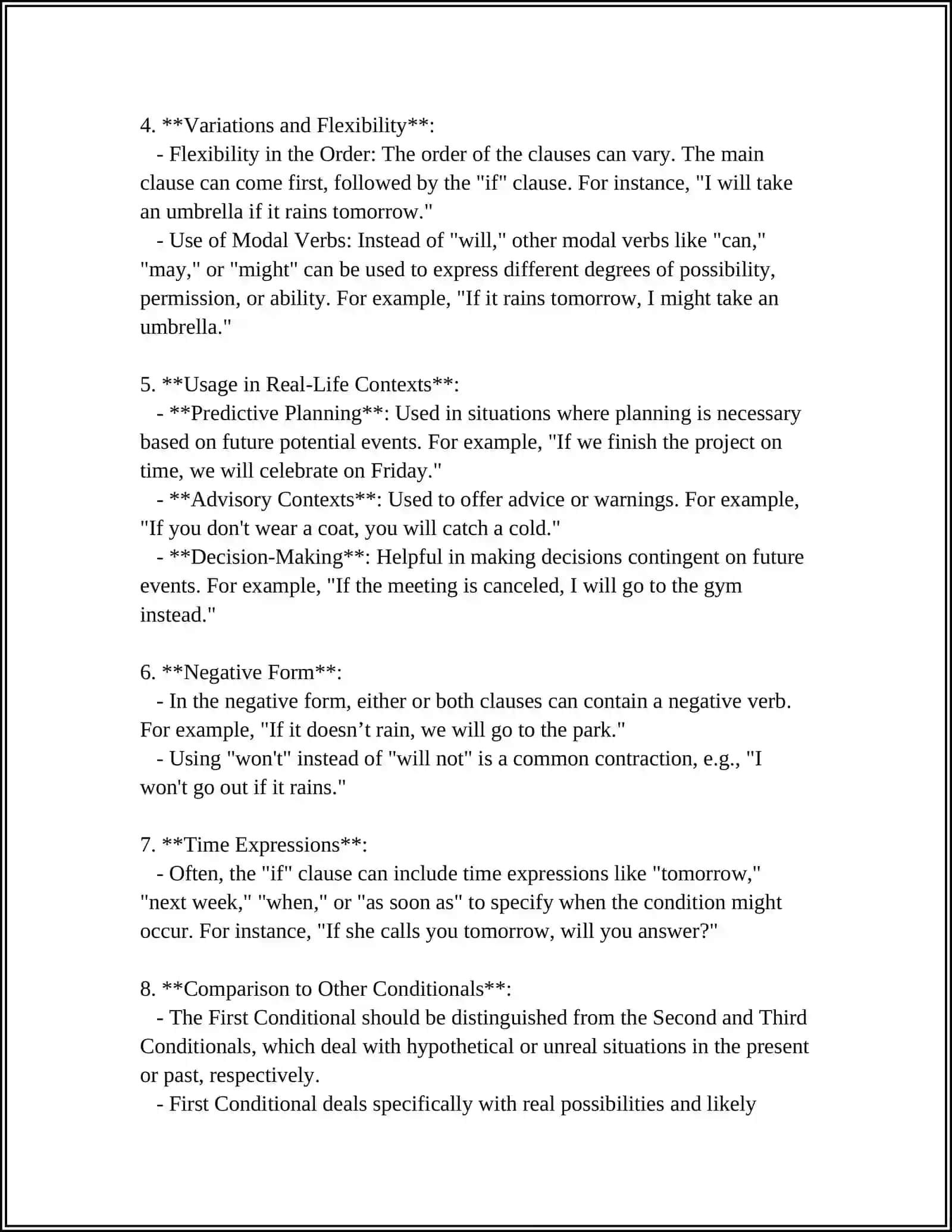 FIRST AND SECOND CONDITIONALS 4