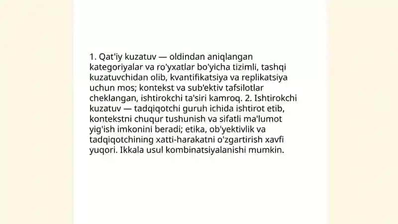 Psixologiya fanining ilmiy tadqiqot metodlari 4