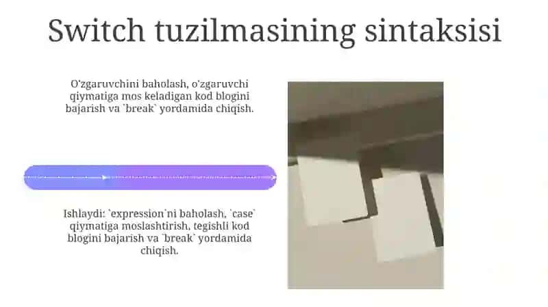 Switch strukturasi bilan ishlash 4