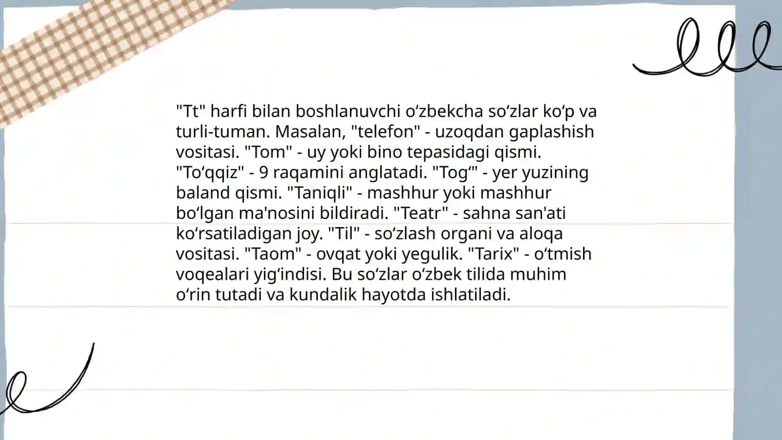 Tt harfini oʻrgatish 4