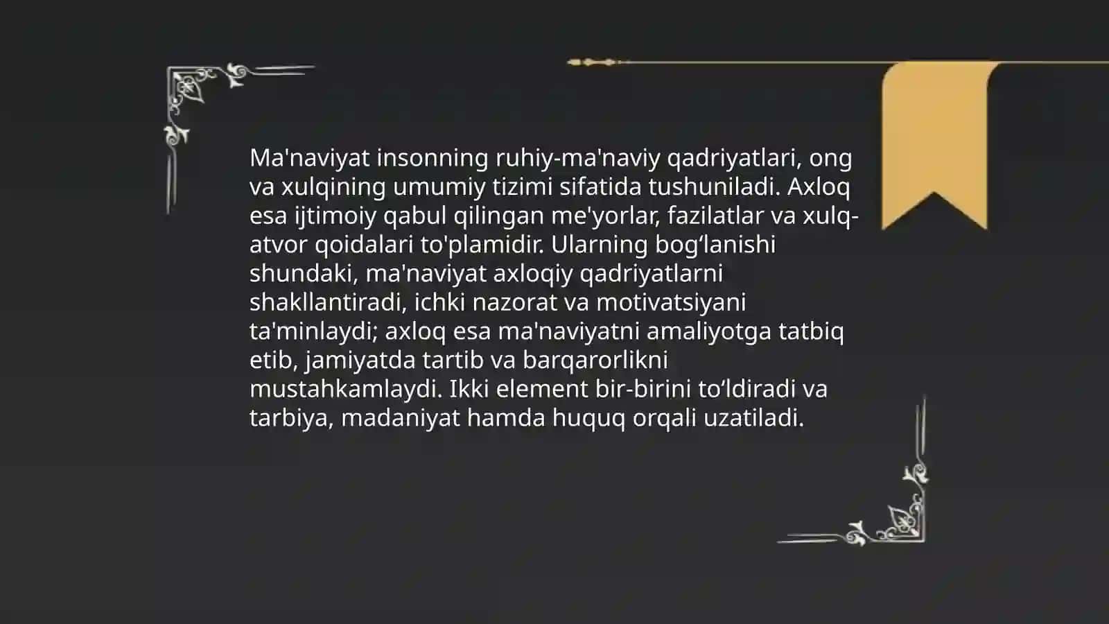 Dinning ma'naviyat tizimida axloqiy me'yorlar 4