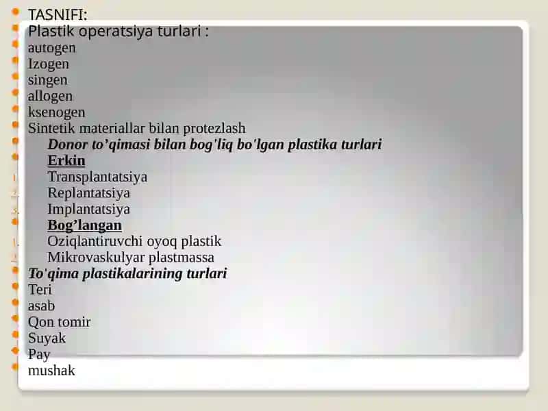 Plastik va estetik xirurgiya. 4