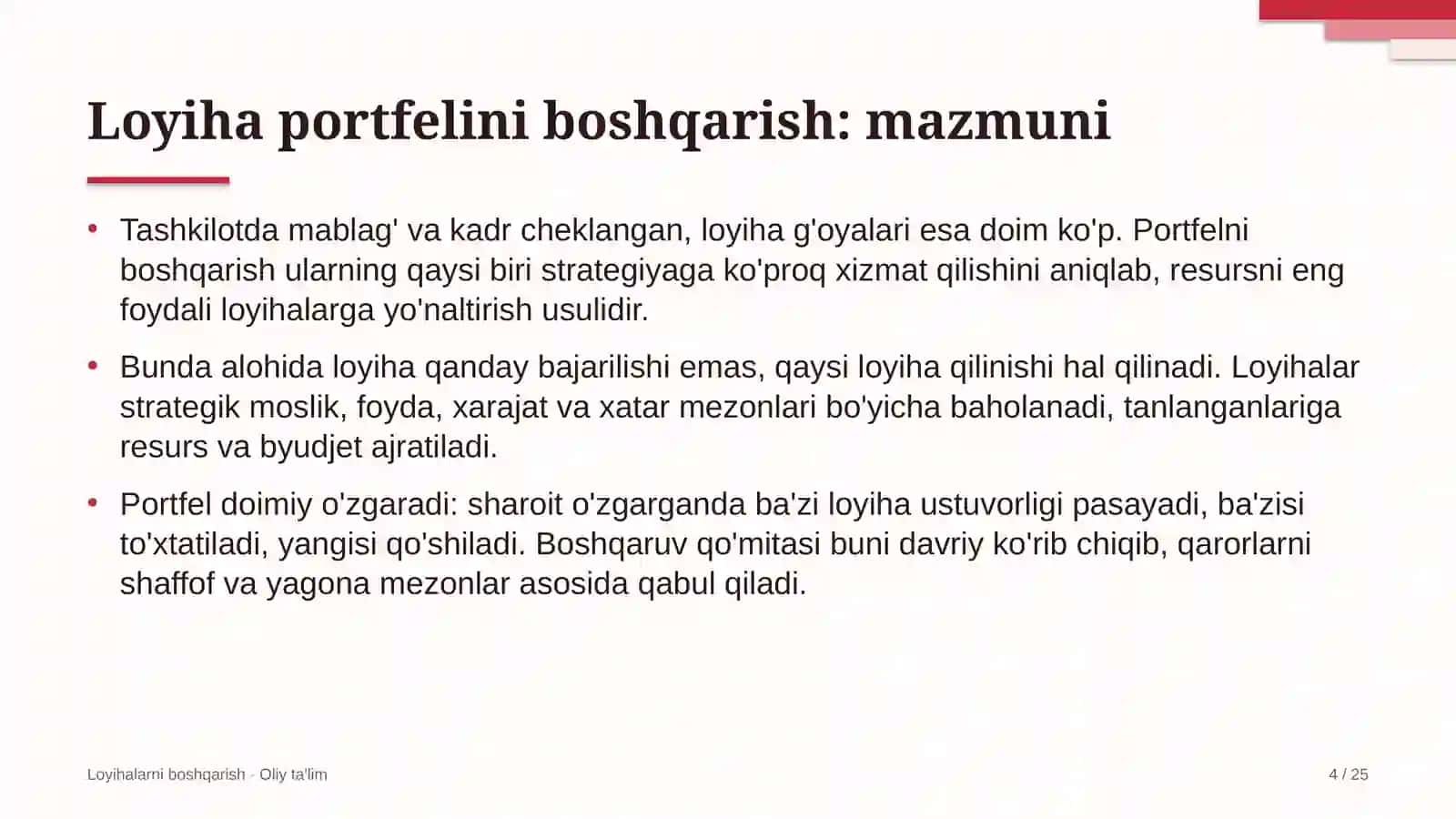 Elektr transportida loyiha portfelini boshqarish 4
