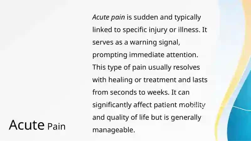 Compare types of pain and their description. 4