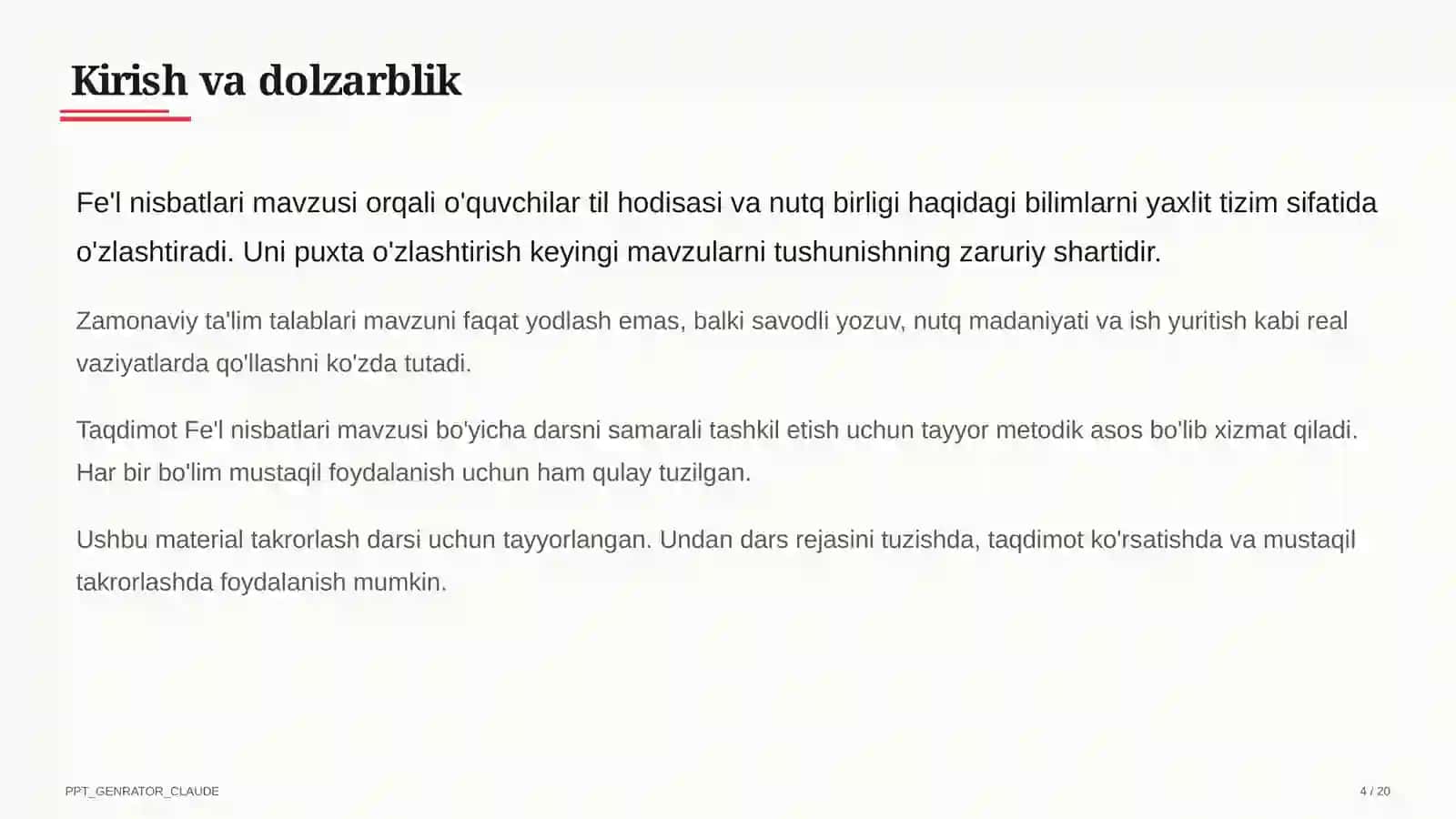 Fe'l nisbatlari (7-sinf) 4