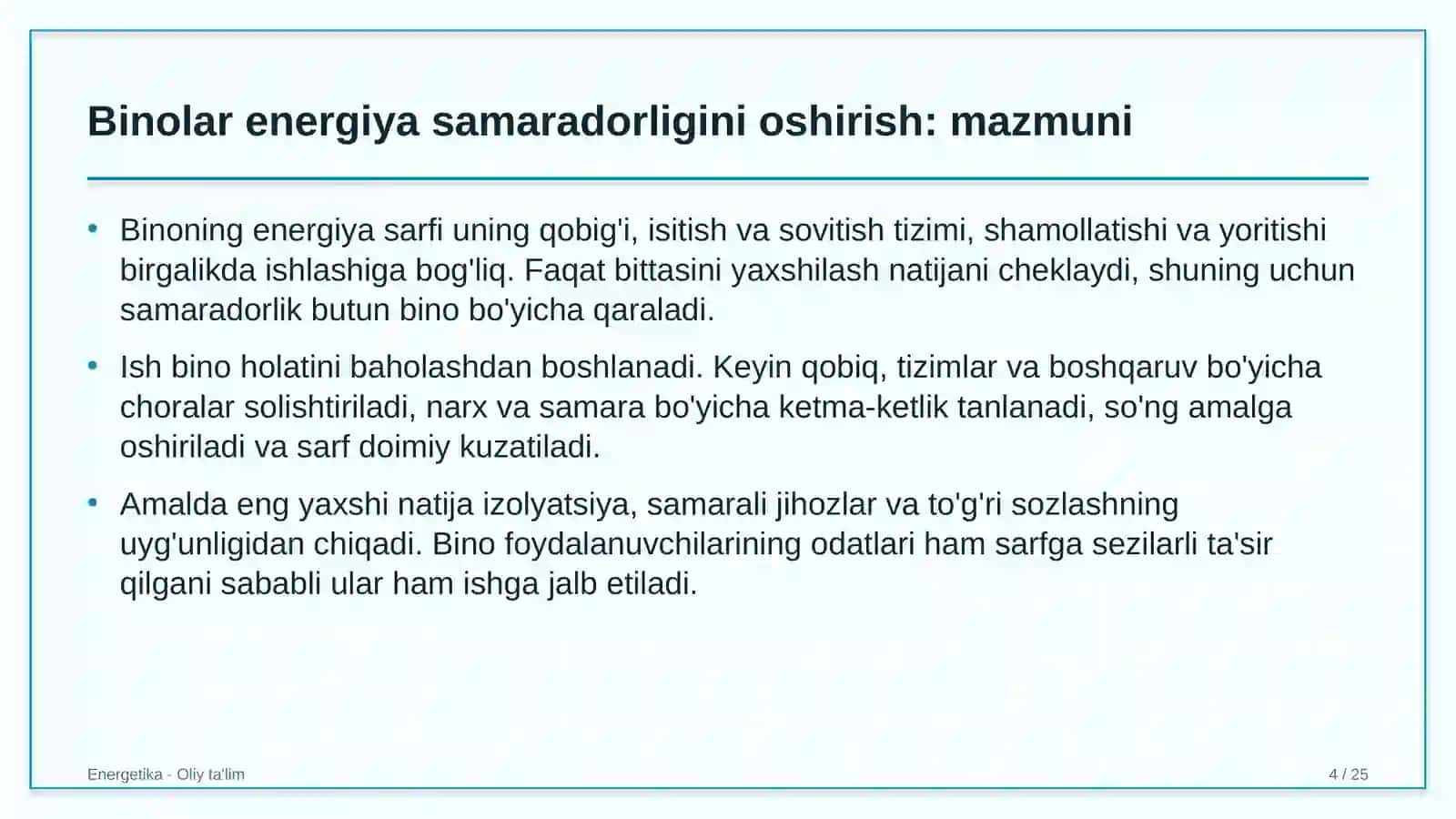 Ipakchilik sanoatida binolarning energiya samaradorligini oshirish 4