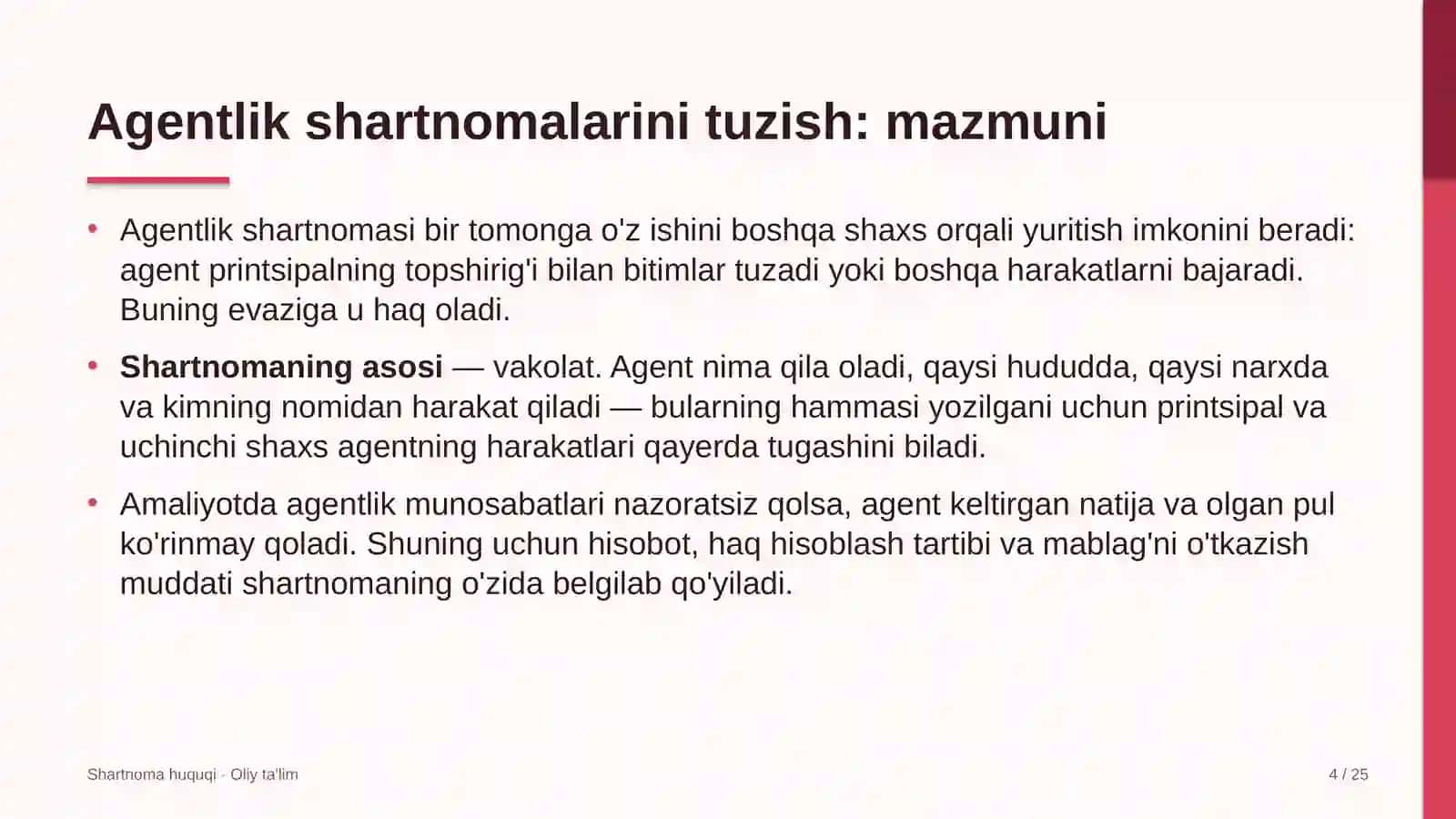 Gastronomik turizmda agentlik shartnomalarini tuzish 4