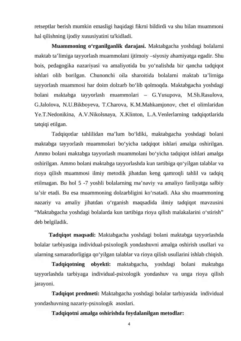 "« TARBIYADA INDIVIDUAL YONDASHISHNING PSIXOLOGIK ASOSLARI »" 4