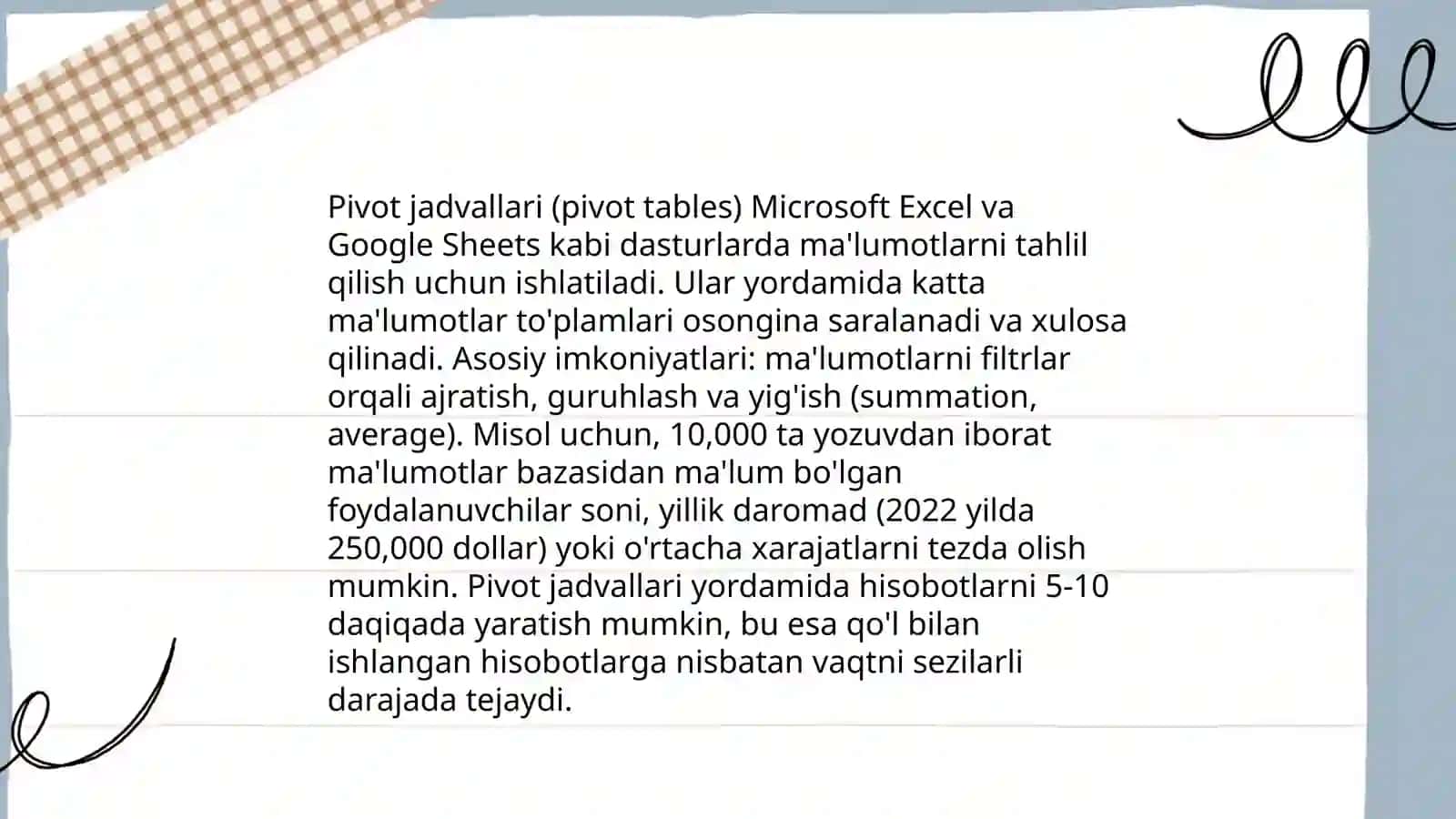 Microsoft Excel jadval muharrirning keng imkoniyatlardan foydalanish 4