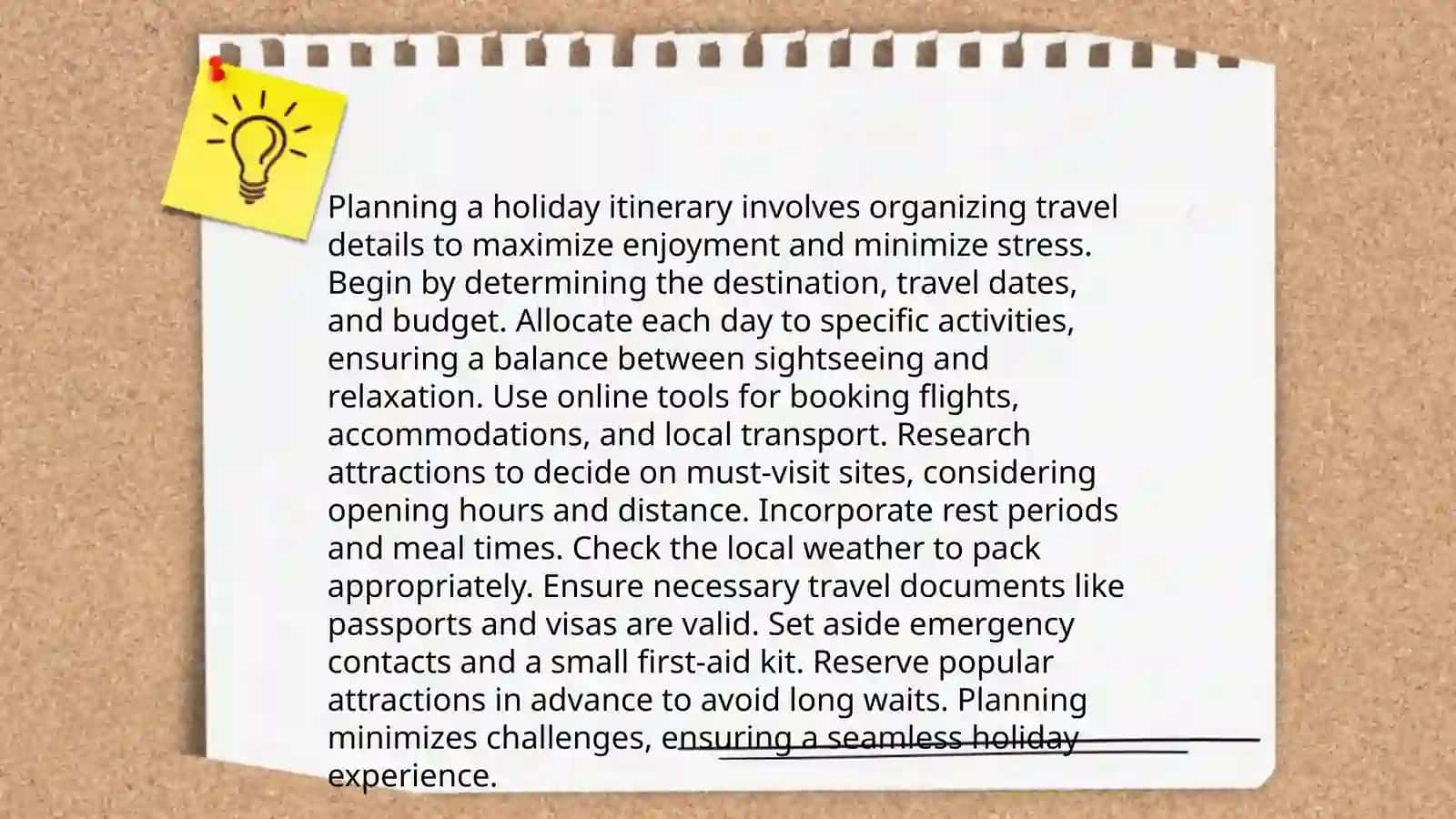 Improving your holiday 4