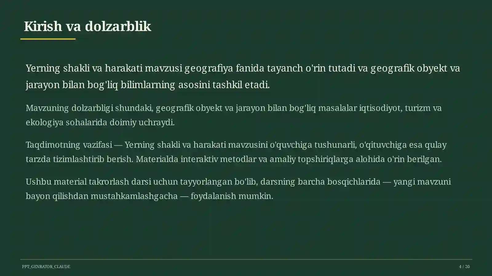 Yerning shakli va harakati (5-sinf) 4