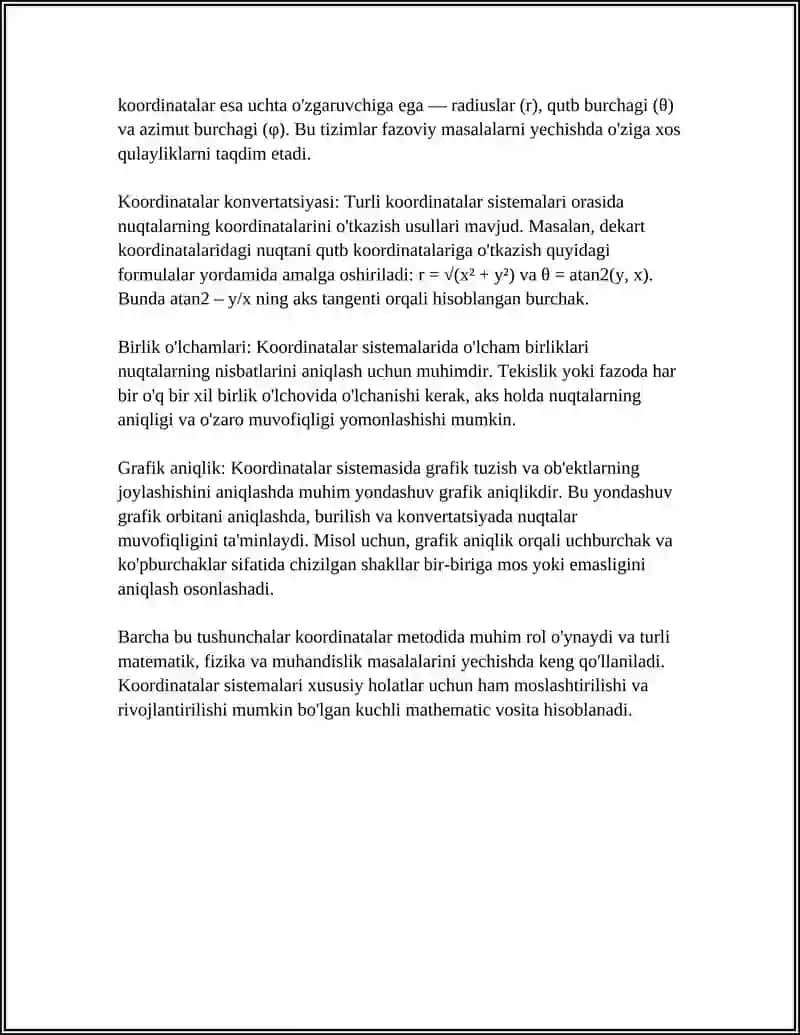 KOORDINATALAR METODI 4