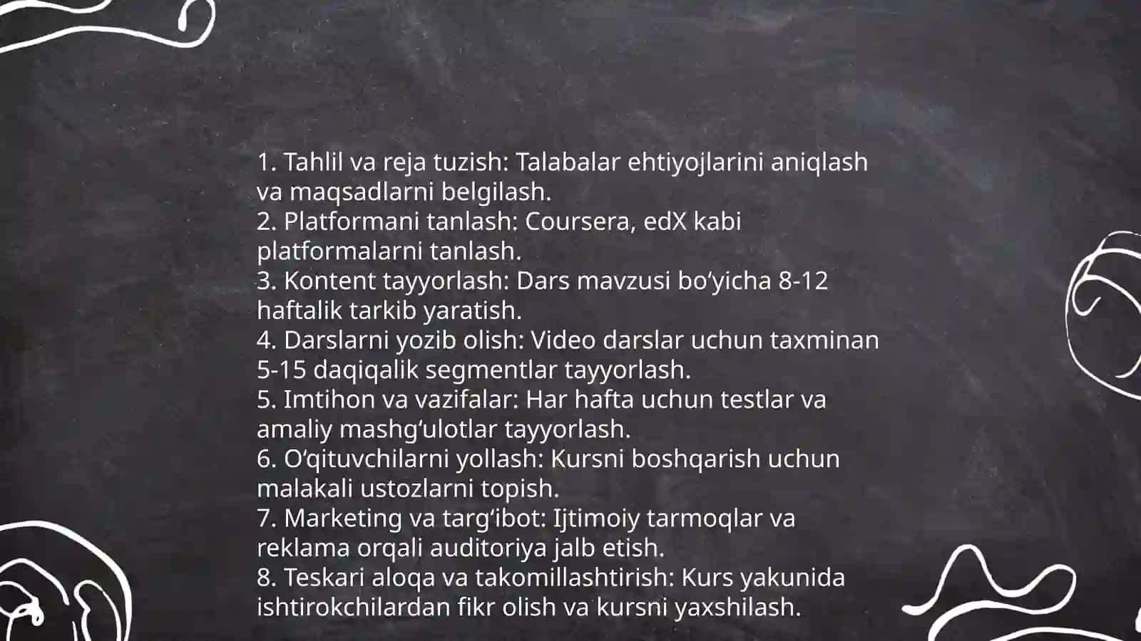 Masifaviy ta’limni tashkil etish va boshqarish.Ommaviy onlayn ochiq darslar 4