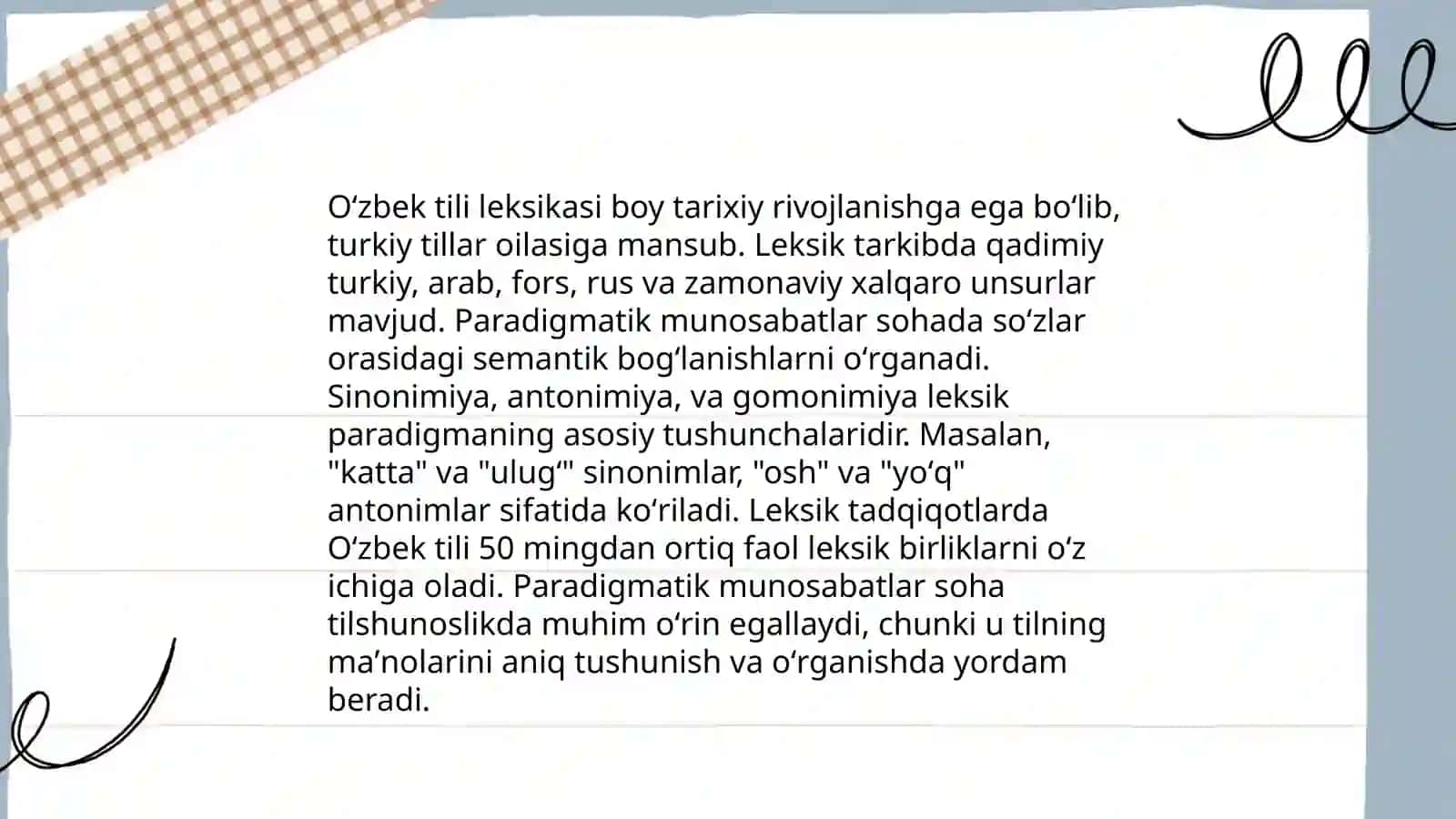 Oʻzbek tilida paradigmatik munosabatlar xususiyatlari 4