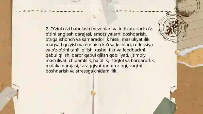 Shaxsining o'zini o'zi baholash 4
