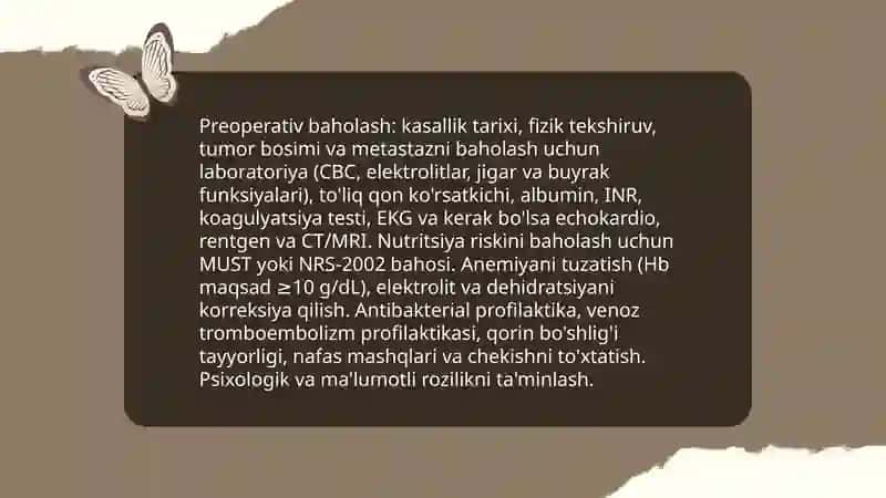 Onkologik bemorlarni parvarish qilish.Xirurgik bemorlarni ovqatlantirish 4