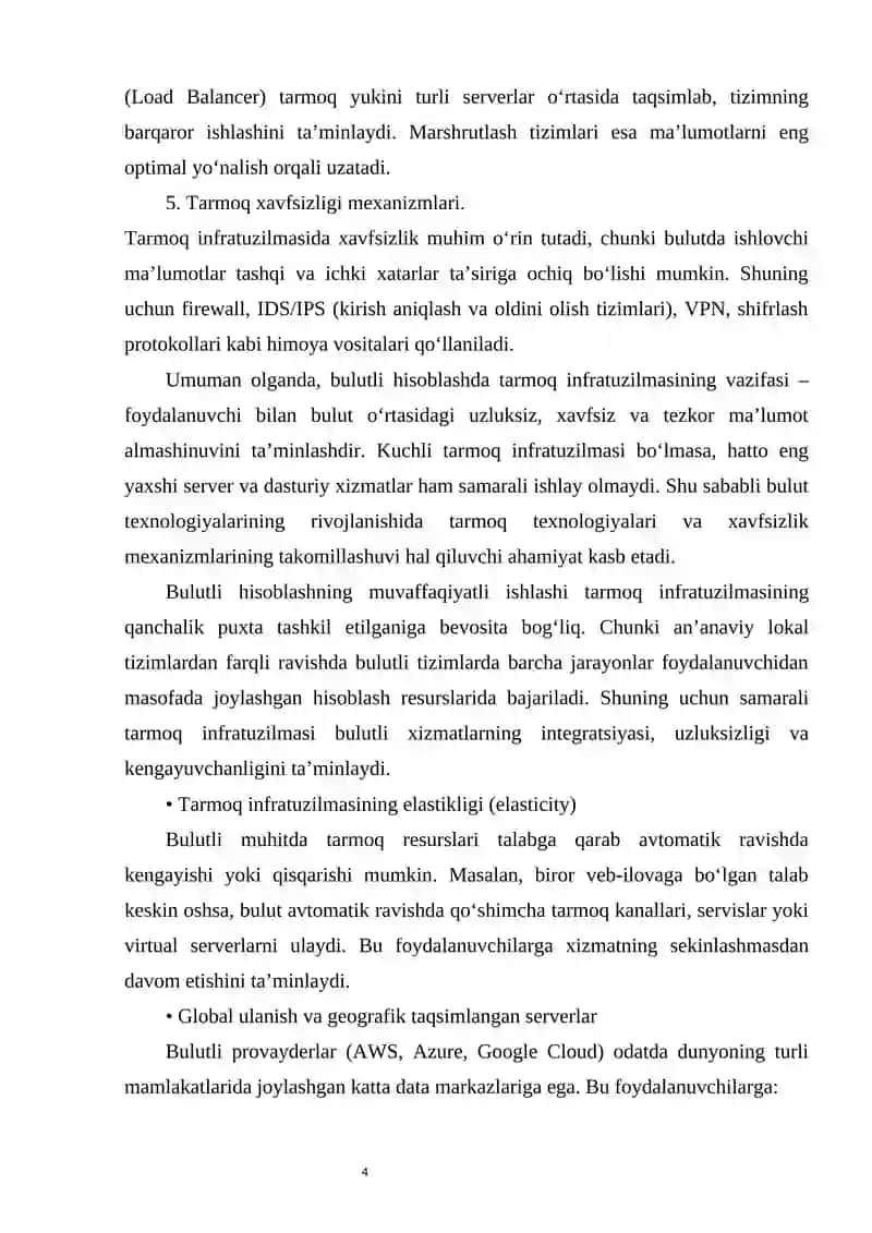 Bulutda tarmoq va xavfsizlik 4