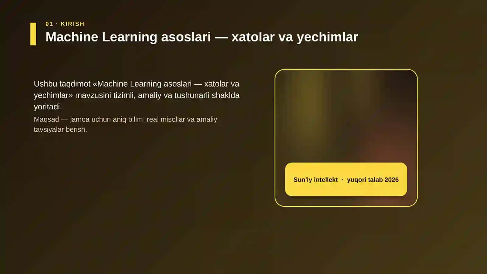 Machine Learning asoslari — xatolar va yechimlar 4