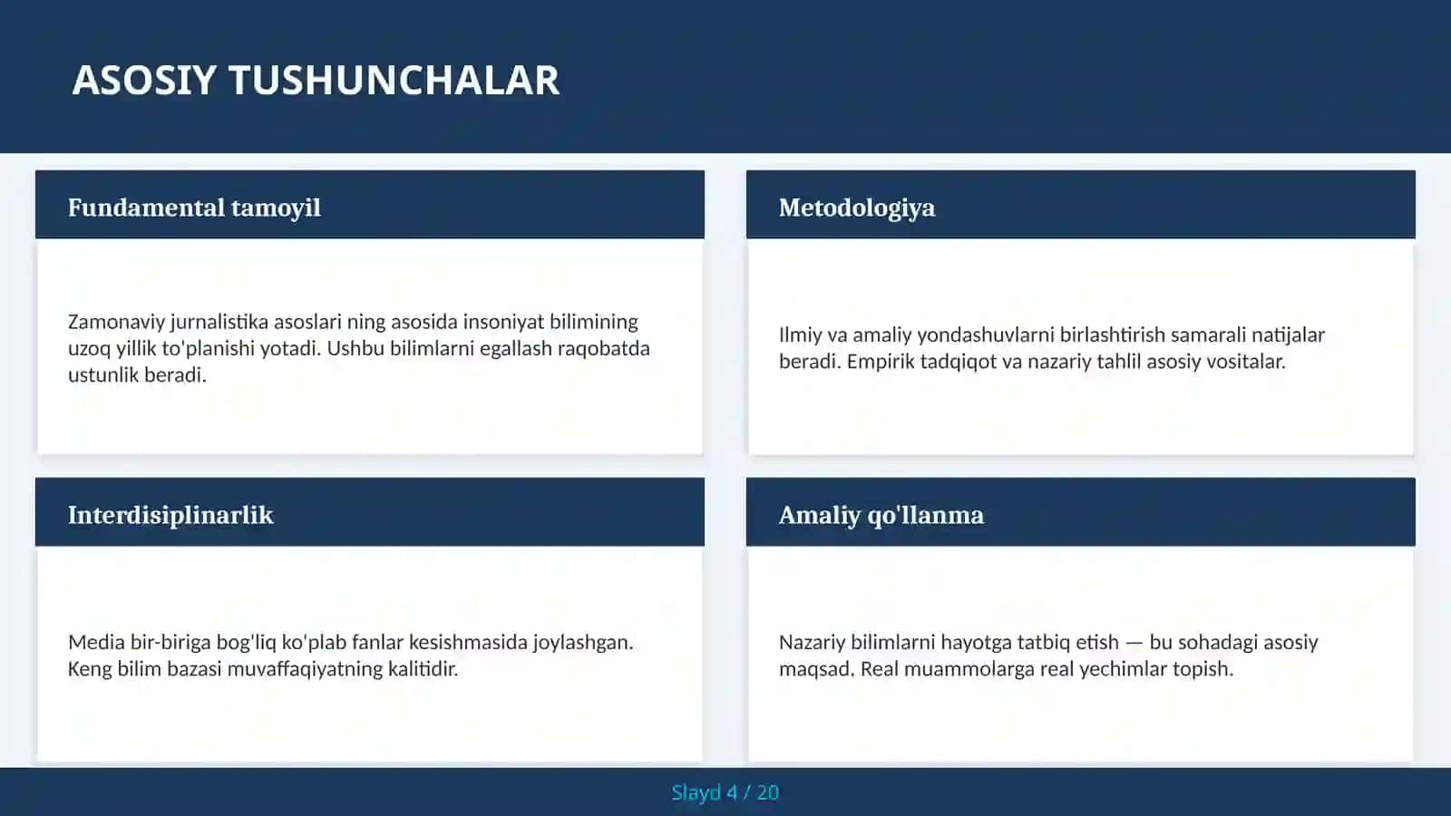 ZAMONAVIY JURNALISTIKA ASOSLARI 4
