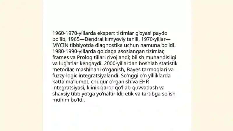 Tibbiy ekspert tizimlari 4