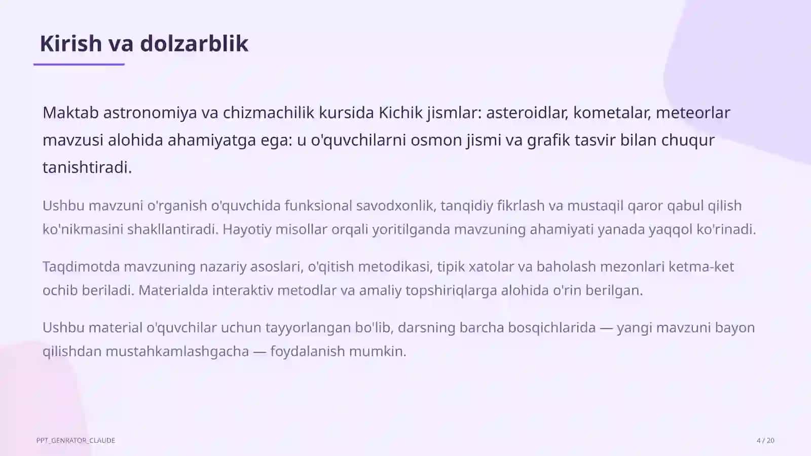 Astronomiya va chizmachilik (8–11) 4