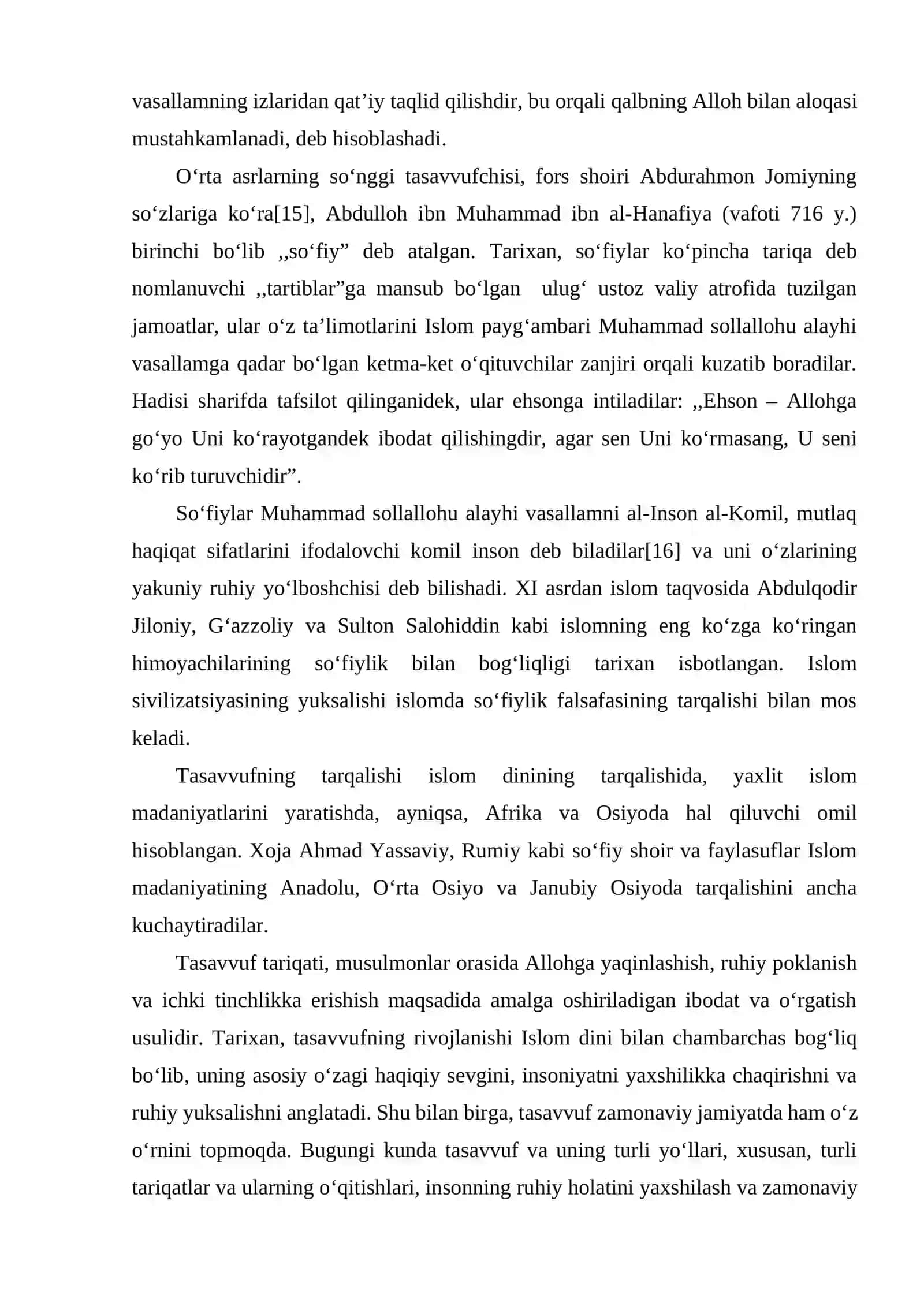 TASAVVUF VA HOZIRGI ZAMON 4