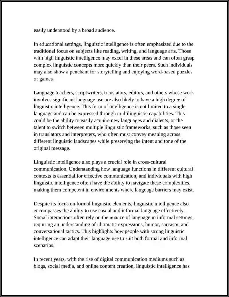 THEORY OF MULTIPLE INTELLIGENCE REFERENCE ARTICLE 4