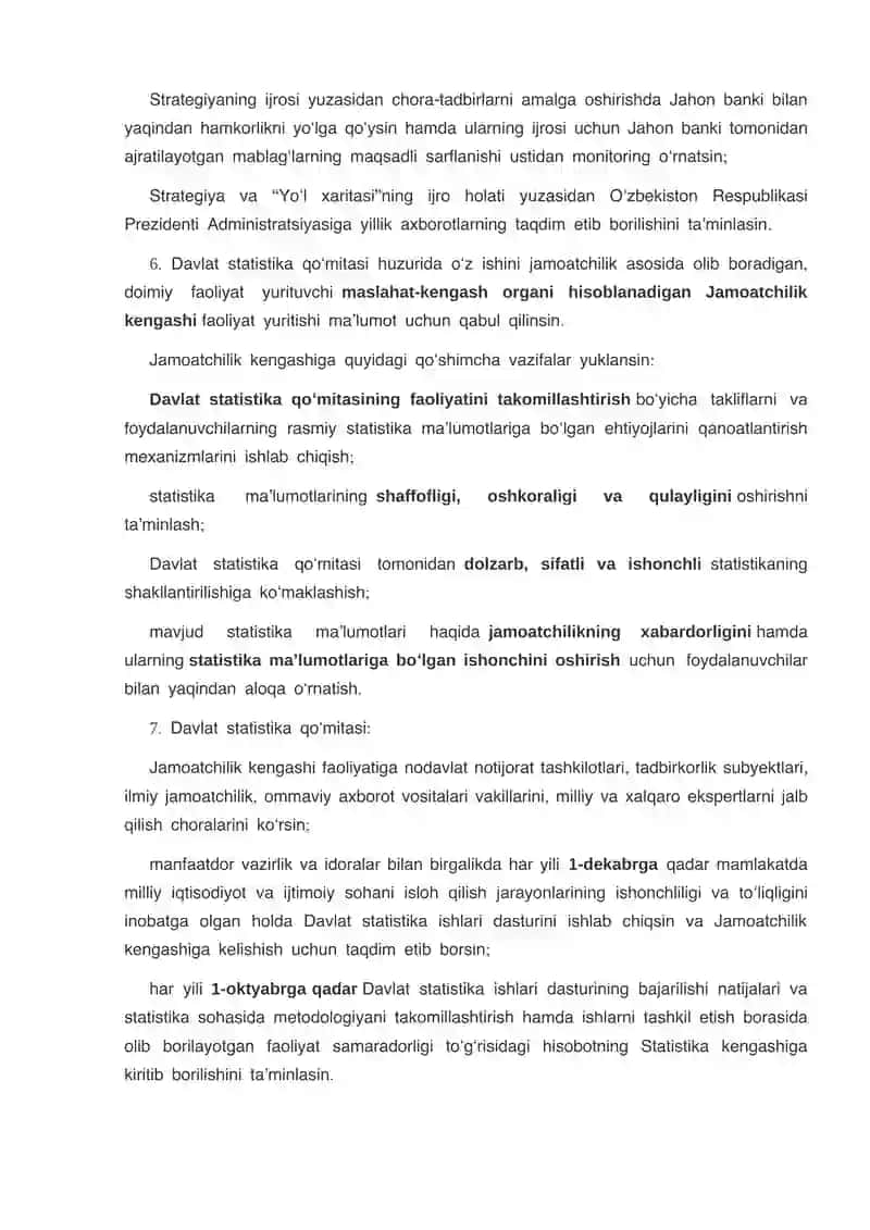 Milliy statistika tizimini yanada takomillashtirish va rivojlantirish chora-tadbirlari 4