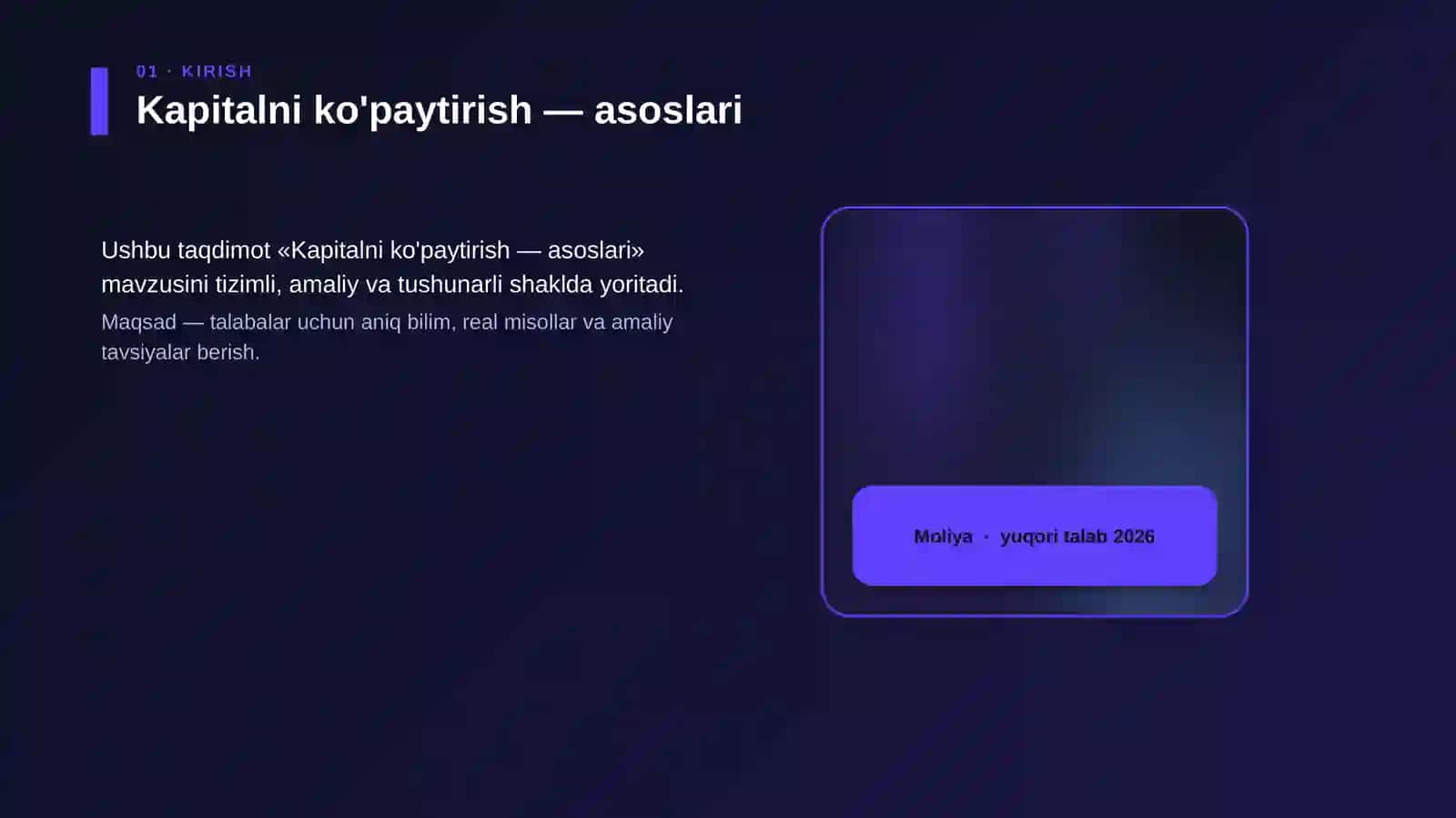 Kapitalni ko'paytirish — asoslari 4
