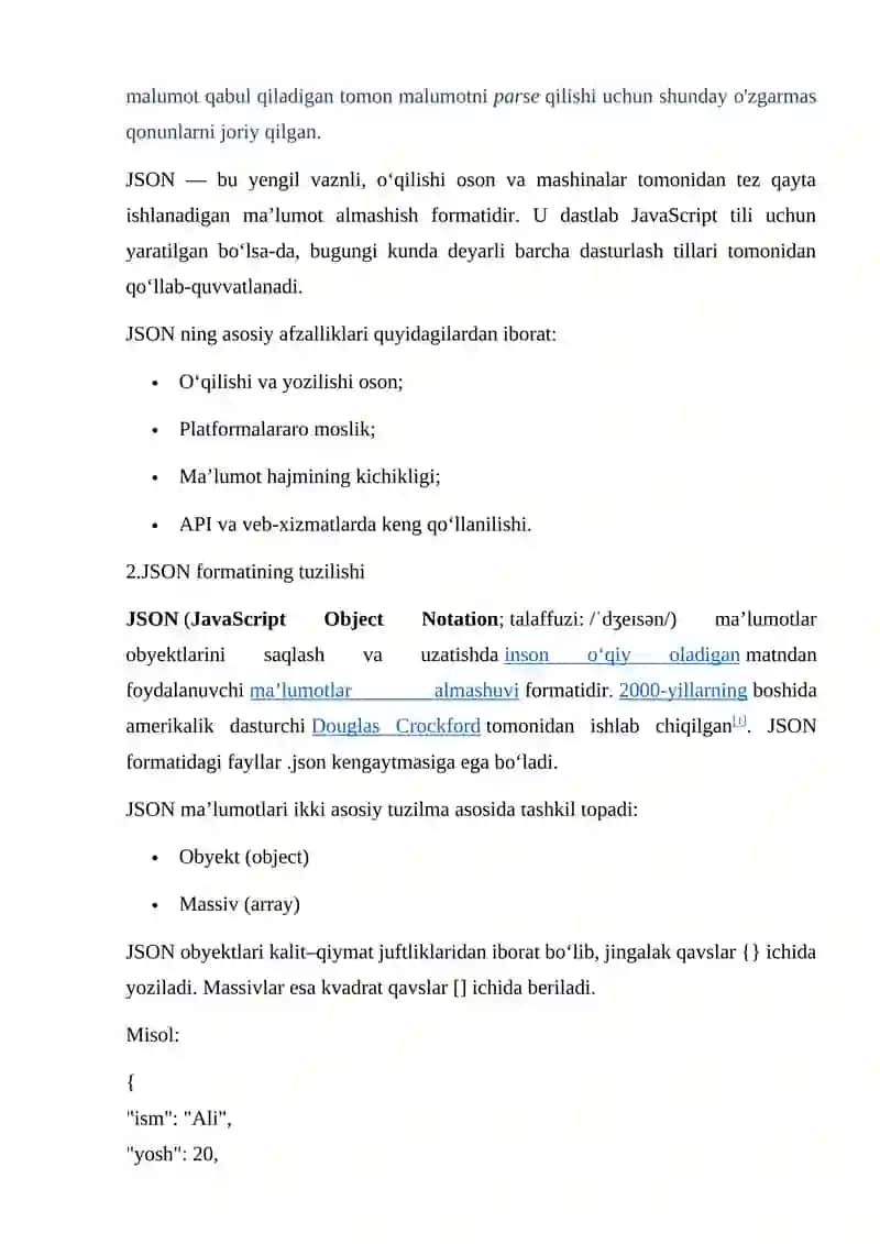 Pythonda JSON lar bilan ishlash 4