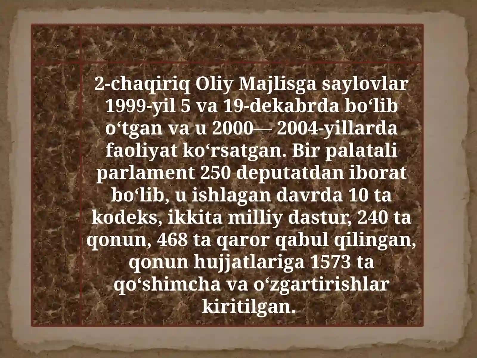 O'zbekiston parlamenti Oliy Majlisining tashkili 4