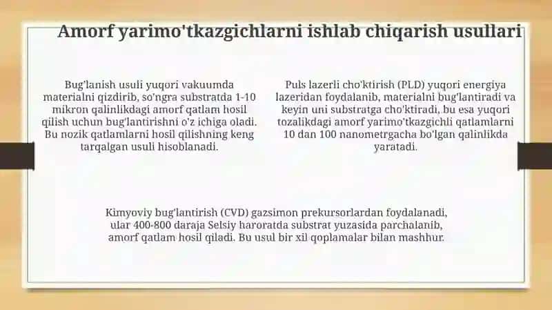 Amorf yarimo'tkazgichlar 4