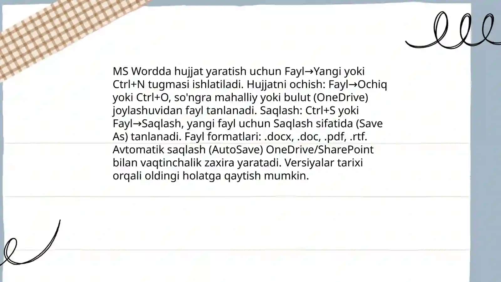 MS Word dasturi va uning imkoniyatlari 4