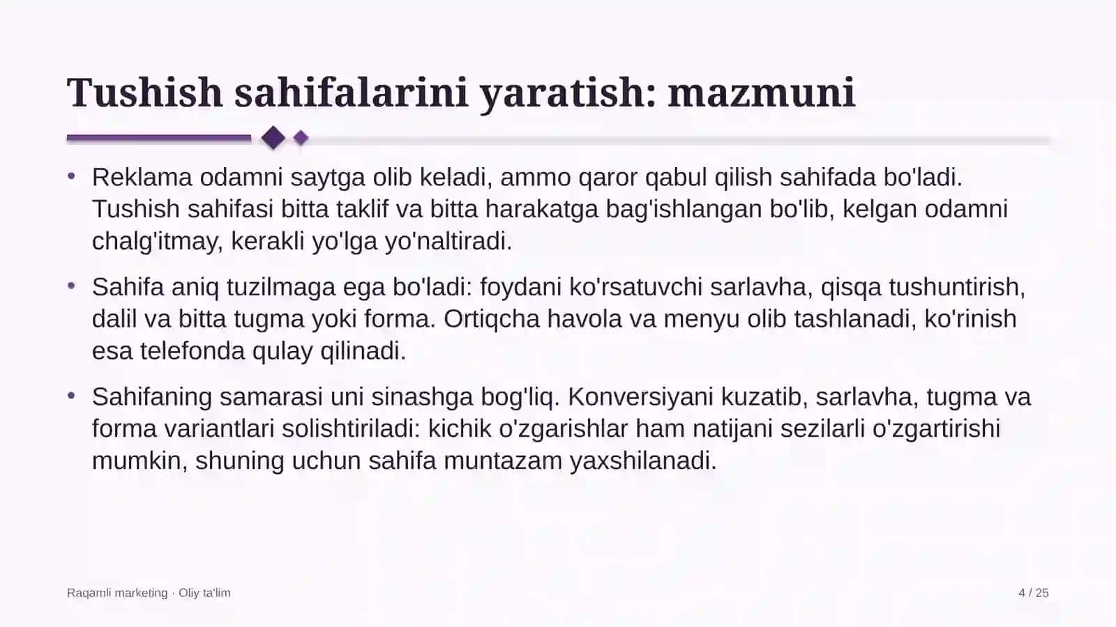 Brending agentliklarida tushish sahifalarini yaratish 4