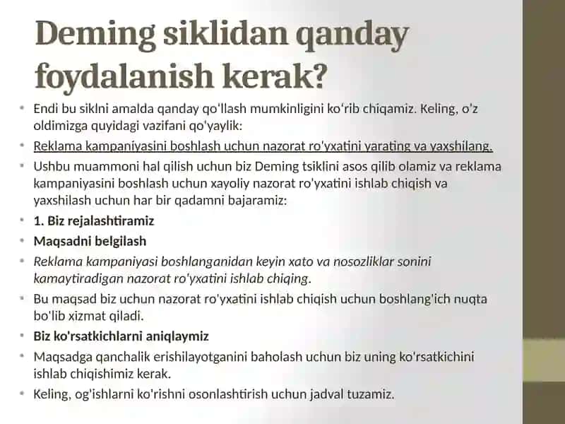 Deming tsikli 4