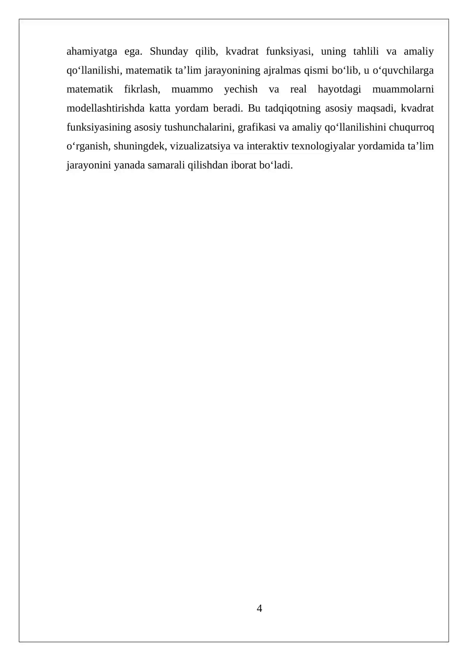 KVADRAT FUNKSIYA 4