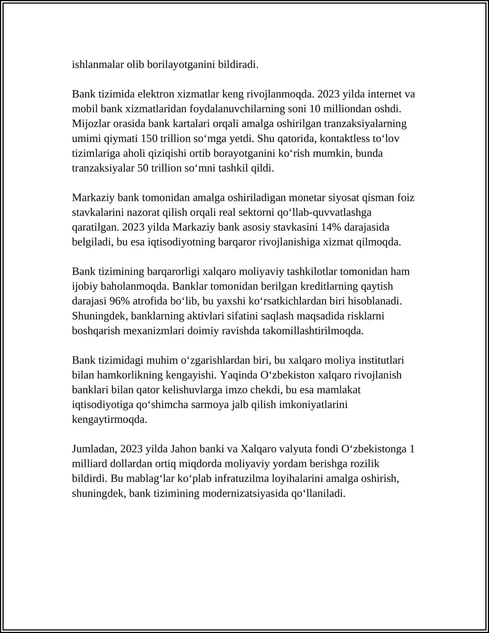 MOLIYA TIZIMI 4