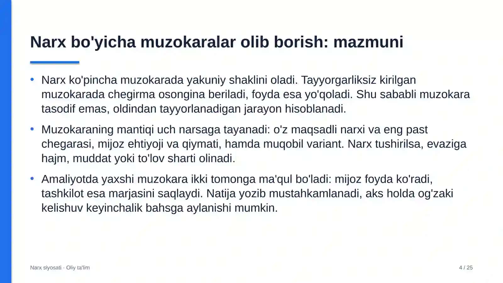 Agroklasterlarda narx bo'yicha muzokaralar olib borish 4