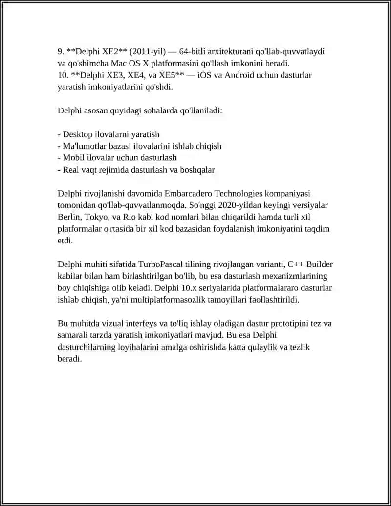 Delphi Dasturlash Muhiti 4