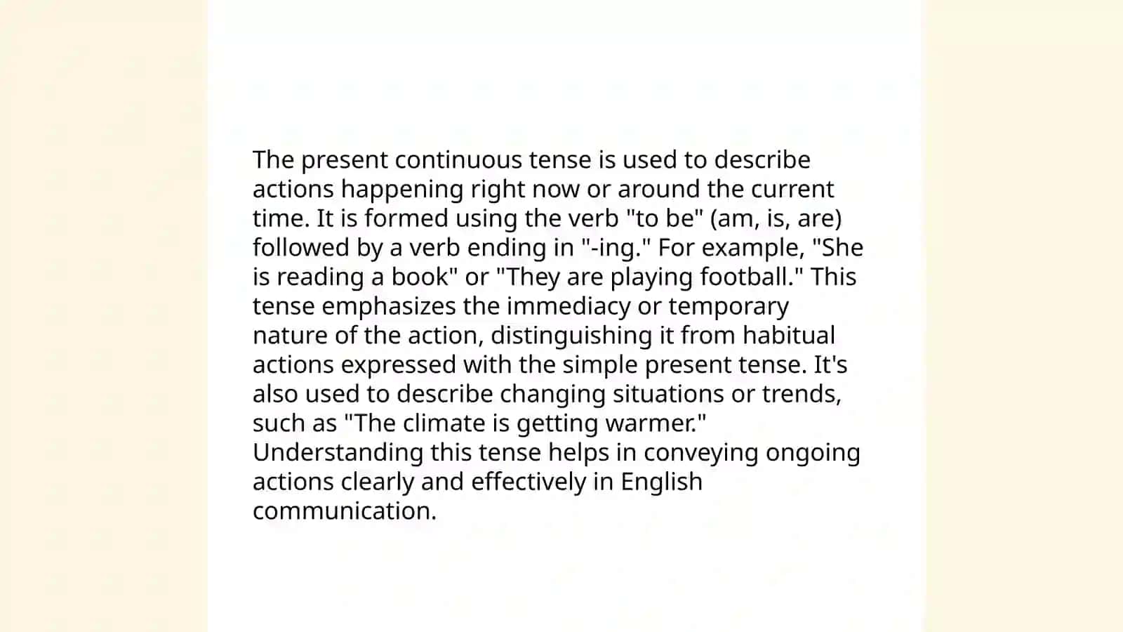 Present simple and present Continous 4