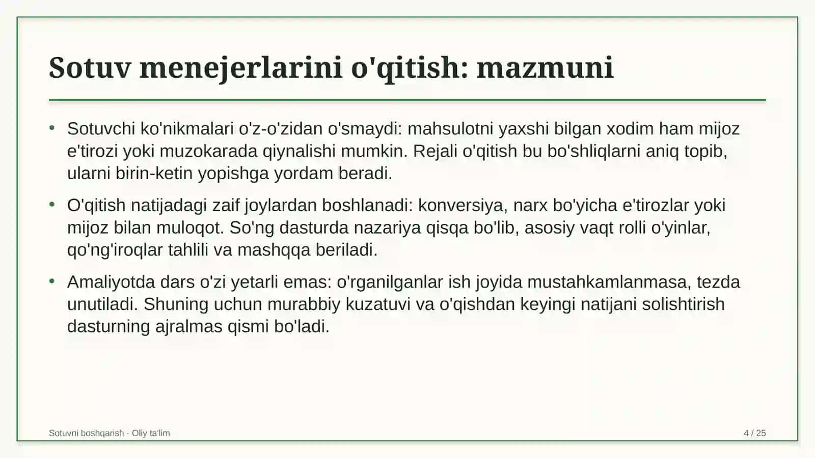 Hamshiralik ishida sotuv menejerlarini o'qitish 4