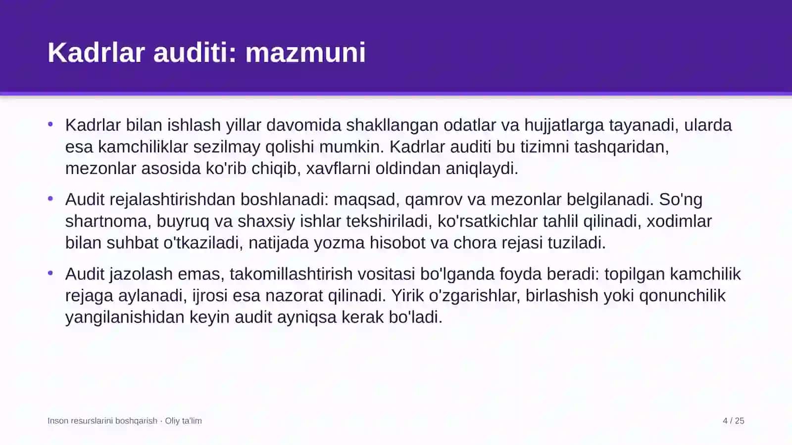 Yuridik firmalarda kadrlar auditi 4