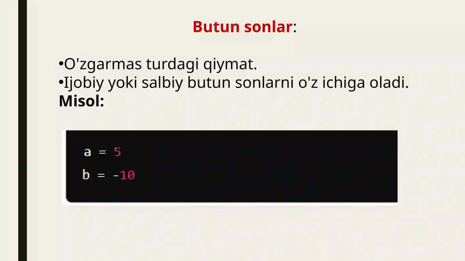 Python Ma'lumot Turlari 4