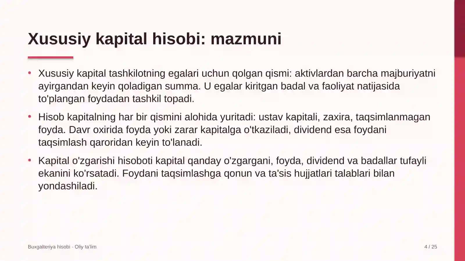 Eshik-rom ishlab chiqarish korxonalarida xususiy kapital hisobi 4