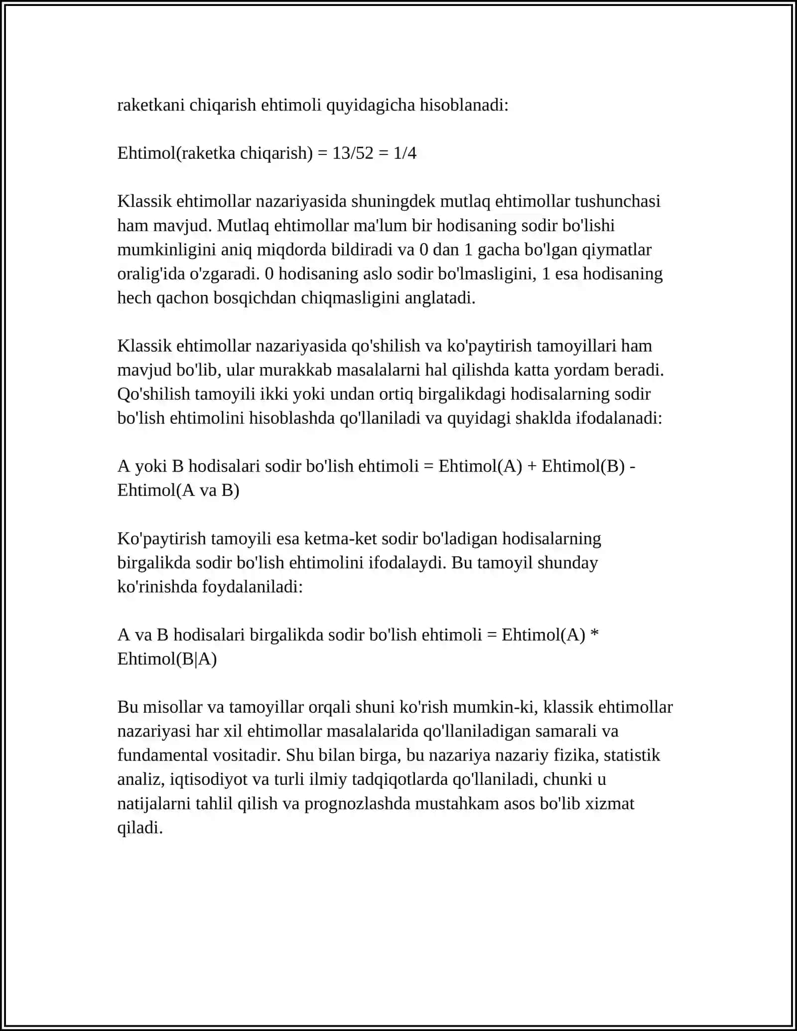 Ehtimollar Nazariyasi 4