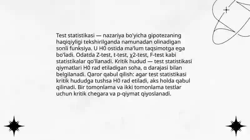 Statistik gipotezalarni tekshirish 4
